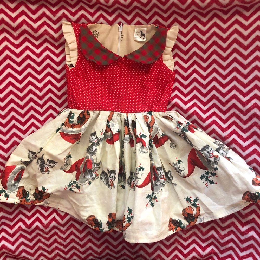 Vintage style Christmas Dress 9-12m